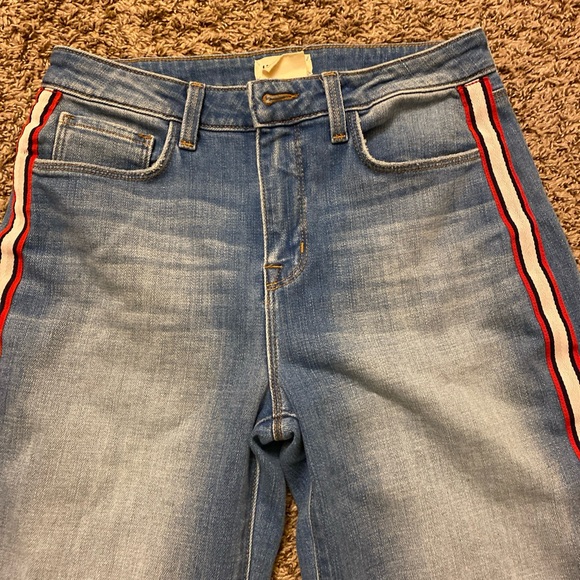 L'Agence Womens Blue Light Wash Striped High Rise Straight Leg Jeans Size 27 - Picture 4 of 9